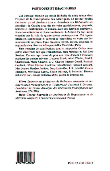 Poétiques et imaginaires, Francophonie littéraire des Amériques (9782738438287-back-cover)
