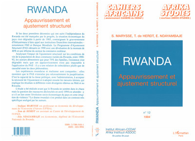 Cahiers Africains, Rwanda, Appauvrissement et ajustement structurel (9782738431011-front-cover)