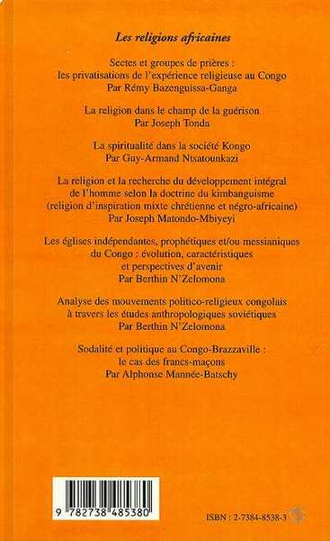 Recherches Africaines, LES RELIGIONS AFRICAINES (9782738485380-back-cover)