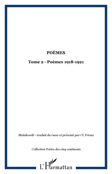 Poèmes, Tome 2 - Poèmes 1918-1921 (9782738493231-front-cover)