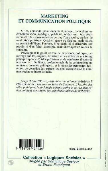 Marketing et communication politique (9782738424426-back-cover)