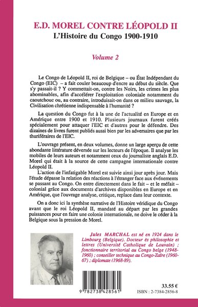 E. D. Morel contre Léopold II, L'histoire du Congo 1900-1910 - (Volume 2) (9782738428561-back-cover)