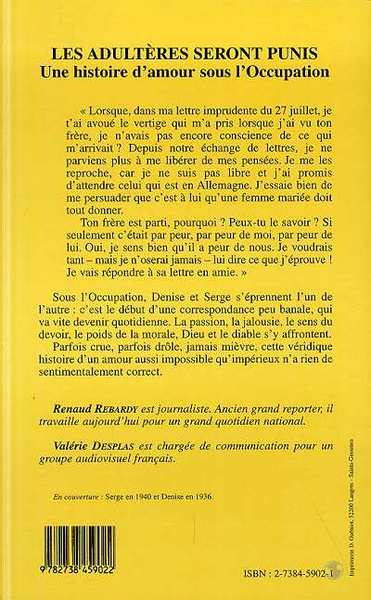 Les adultères seront punis, Une histoire d'amour sous l'Occupation (9782738459022-back-cover)