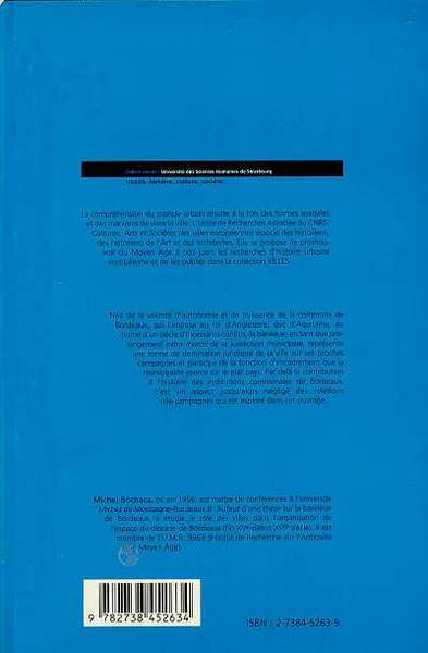 La banlieue de Bordeaux, Formation d'une juridiction municipale suburbaine (vers 1250 - vers 1550) (9782738452634-back-cover)