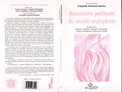 Rencontres Poétiques du Monde Anglophone, Autour de ...Denise Levertov, Debjani Chatterjee, Derry O'Sullivan et Kenneth White (9782738467522-front-cover)