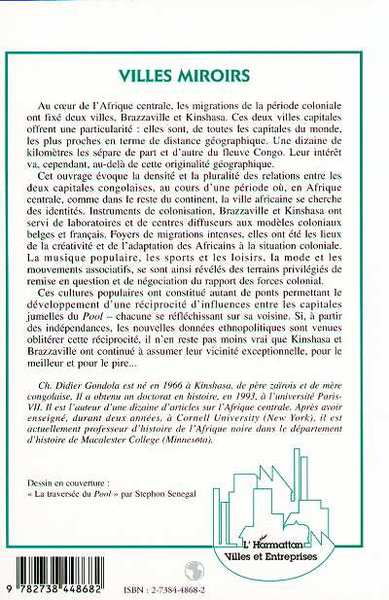 Villes miroirs, Migrations et identités urbaines à Kinshasa et Brazzaville (1930-1970) (9782738448682-back-cover)
