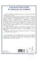 LANGAGES SINGULIERS ET PARTAGES DE L'URBAIN (9782738476333-back-cover)