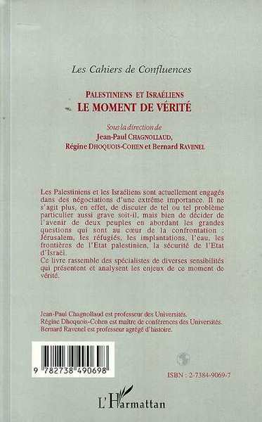 Palestiniens et Israéliens, Le moment de vérité (9782738490698-back-cover)