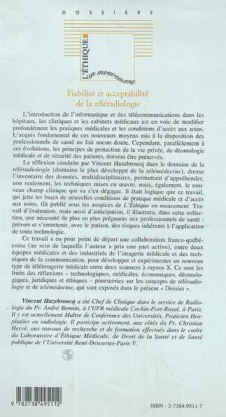 FIABILITÉ ET ACCEPTABILITÉ DE LA TÉLÉRADIOLOGIE (9782738495112-back-cover)