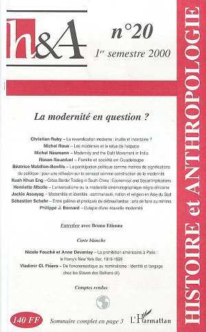 Histoire et Anthropologie, LA MODERNITE EN QUESTION ? (9782738490179-front-cover)