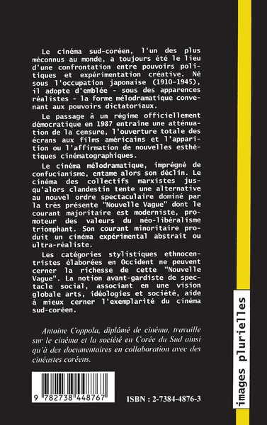 Le cinéma sud-coréen: du confucianisme à l'avant-garde (9782738448767-back-cover)