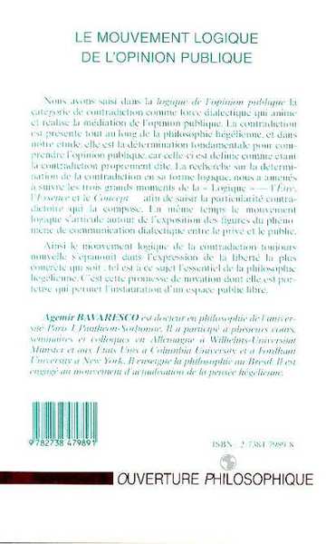 LE MOUVEMENT LOGIQUE DE L'OPINION PUBLIQUE (9782738479891-back-cover)