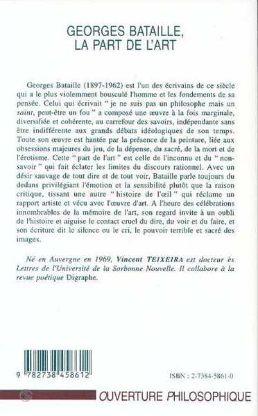 Georges Bataille, la part de l'art (9782738458612-back-cover)