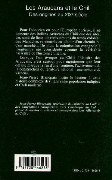 Les Araucans et le Chili, Des origines au XIXè sicèle (9782738446268-back-cover)