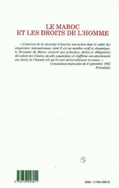 Le Maroc et les droits de l'homme, Positions, réalisations et perspectives (9782738428011-back-cover)