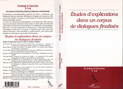Psychologie de l'interaction, ETUDES D'EXPLICATIONS DANS UN CORPUS DE DIALOGUES FINALISES (n° 9-10) (9782738488985-front-cover)