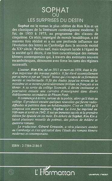 Sophat ou les surprises du destin, Traduit du khmer par Gérard Groussin (9782738421869-back-cover)