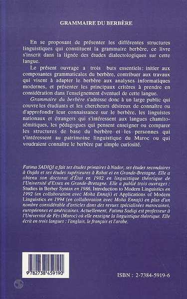 Grammaire du berbère (9782738459190-back-cover)