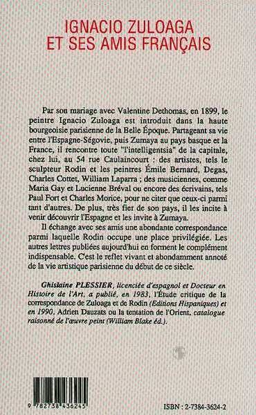 Ignagio Zuloaga et ses amis français (9782738436245-back-cover)