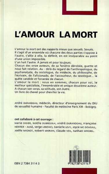 L'amour la mort (9782738431141-back-cover)