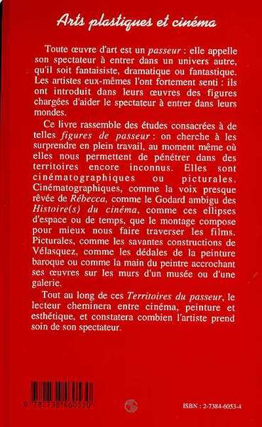 ARTS PLASTIQUES ET CINEMA, Les territoires du passeur (9782738460530-back-cover)