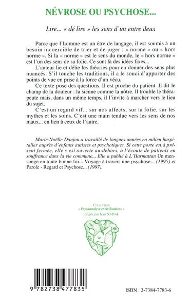 Névrose ou psychose..., Lire..."dé lire" les sens d'un entre deux (9782738477835-back-cover)