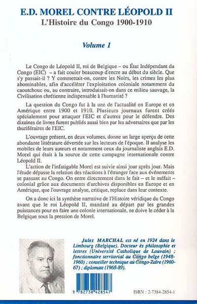 E. D. Morel contre Léopold II, L'histoire du Congo 1900-1910 - (Volume 1) (9782738428547-back-cover)