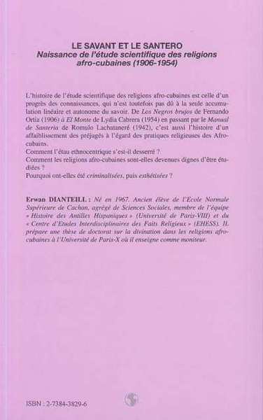 Le savant et le Santero (9782738438294-back-cover)