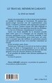 LE TRAVAIL MINIMUM GARANTI, Le droit au travail (9782738477613-back-cover)