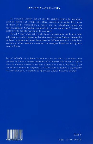 Lyautey avant Lyautey (9782738456748-back-cover)