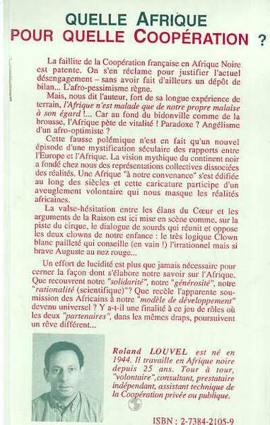 Quelle Afrique pour quelle coopération ?, Mythologie de l'aide française (9782738421050-back-cover)