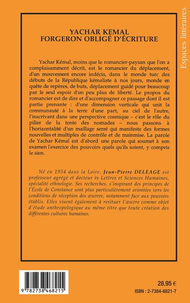 YACHAR KEMAL, Forgeron obligé de l'écriture (9782738468215-back-cover)