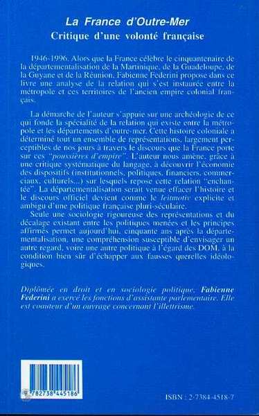 La France d'Outre-Mer, Critique d'une volonté française (9782738445186-back-cover)