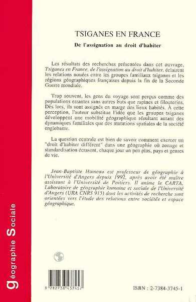 Tsiganes en France, De l'assignation au droit d'habiter (9782738437457-back-cover)