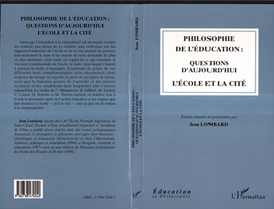 Philosophie de l'éducation : questions d'aujourd'hui, L'école et la cité (9782738479242-front-cover)