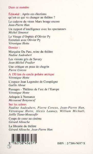 Coups de théâtre, La Duparc dans les feux de l'amour, n°11-12 (9782738456571-back-cover)