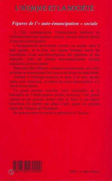 L'Homme et la Société, FIGURES DE L'" AUTO-EMANCIPATION " SOCIALE (9782738479099-back-cover)