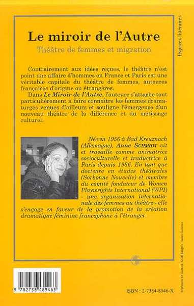 LE MIROIR DE L'AUTRE, Théâtre de femmes et migration (9782738489463-back-cover)