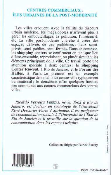 Centres commerciaux : îles urbaines de la postmodernité (9782738442611-back-cover)