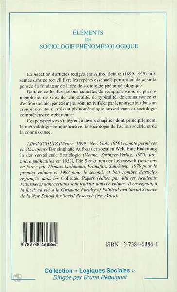 Éléments de Sociologie Phénoménologique (9782738468864-back-cover)