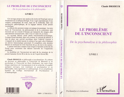 LE PROBLÈME DE L'INCONSCIENT, De la psychanalyse à la philosophie - Livre I (9782738483324-front-cover)