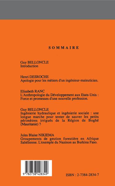 Cahiers d'Ingénierie Sociale, Anthropologie du développement aux Etats-Unis (9782738428349-back-cover)