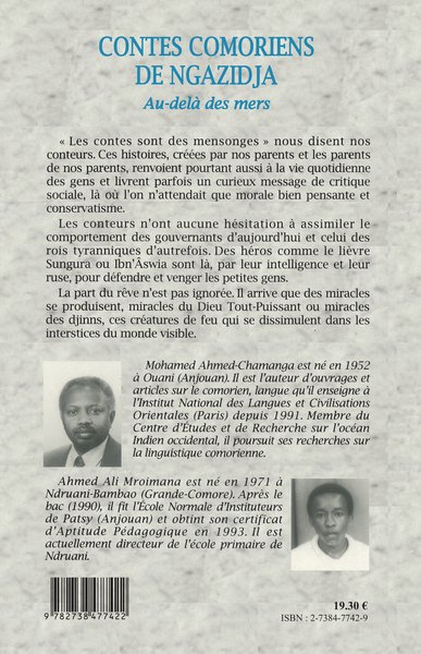 CONTES COMORIENS DE NGAZIDJA, Au-delà des mers (9782738477422-back-cover)