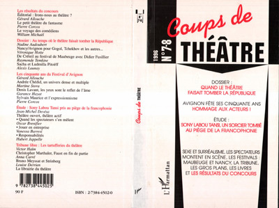Coups de théâtre, Quand le théâtre faisait tomber la république, n°7-8 (9782738445025-front-cover)