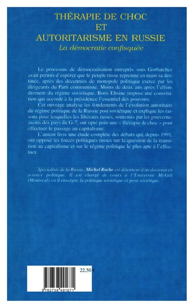 THERAPIE DE CHOC ET AUTORITARISME EN RUSSIE, La démocratie confisquée (9782738491671-back-cover)