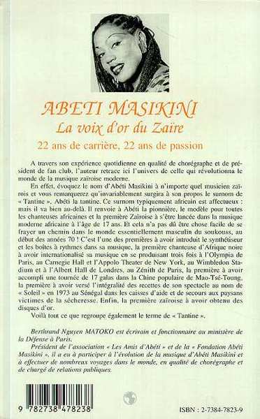 Abeti Masikini, La voix d'or du Zaïre (9782738478238-back-cover)
