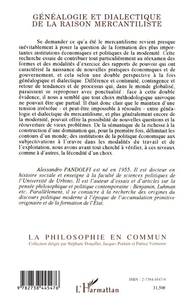 Généalogie et dialectique de la raison mercantiliste (9782738445476-back-cover)