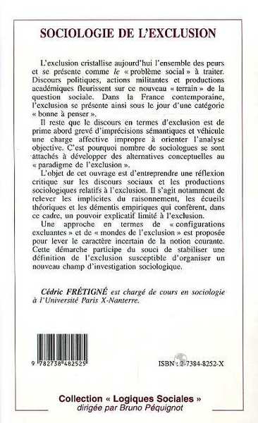 SOCIOLOGIE DE L'EXCLUSION (9782738482525-back-cover)