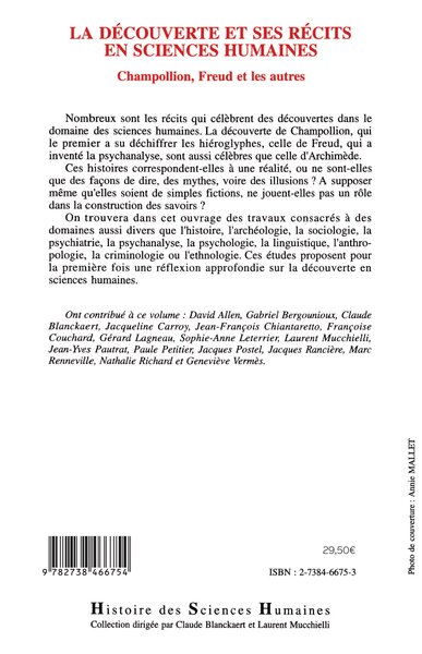 La Découverte et ses Récits en Sciences Humaines (9782738466754-back-cover)