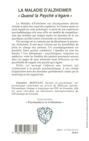 La maladie d'alzheimer, "Quand la psyché s'égare" (9782738428325-back-cover)
